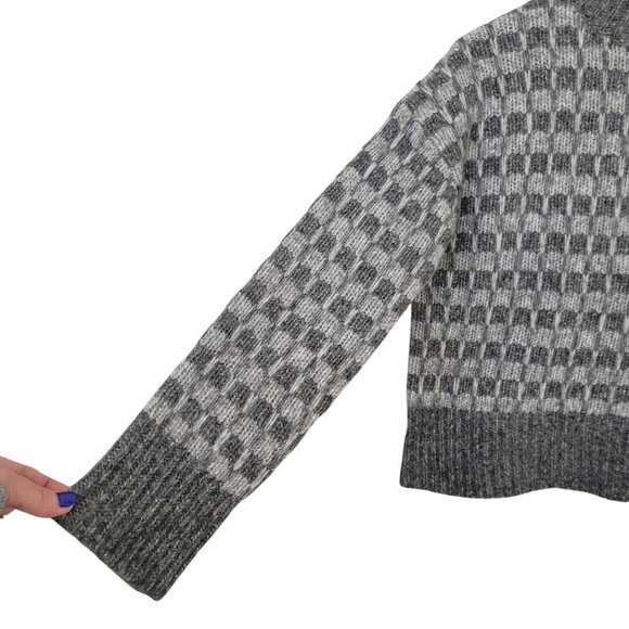 Everlane The Cloud Checkered Turtleneck Sweater XS Gary Merino Wool Alpaca NWT - Picture 5 of 8
